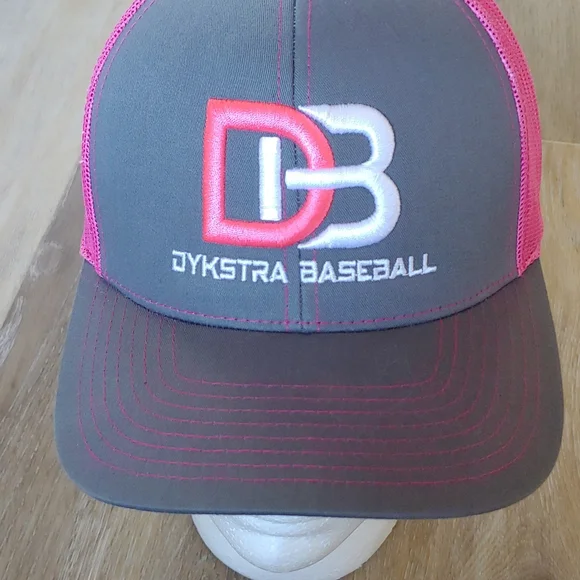 Dykstra Baseball Pink Trucker Snapback Cap Hat - Picture 2 of 8